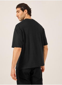 Styli Embroidered Badge Detail Cotton Oversized T-Shirt  - Image 4