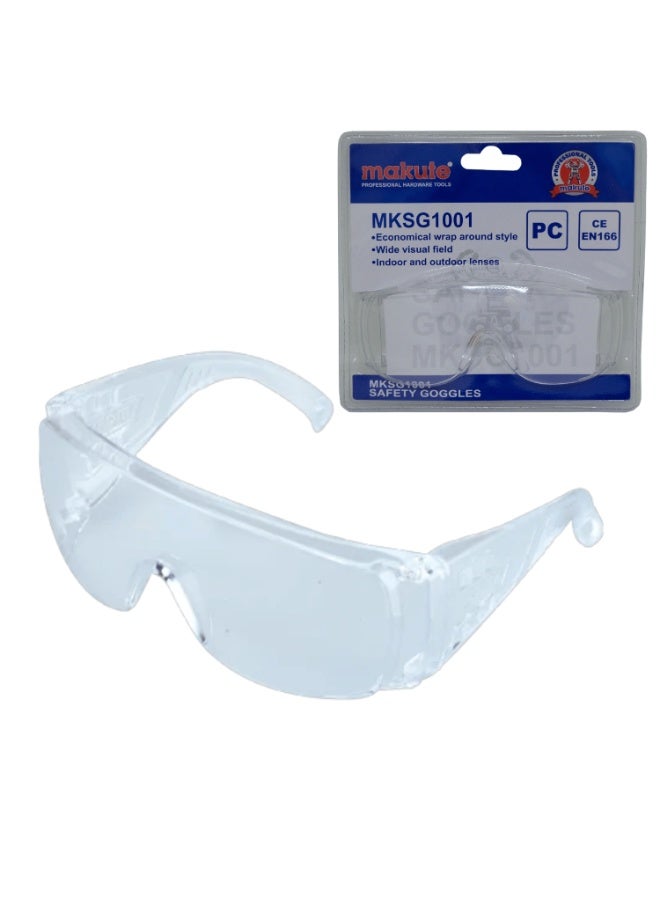 makute Clear Safety Glasses Protective Goggles Anti-Impact UV Resistant Eye Protection with Ventilation for Workshop, Construction, Laboratory, and Industrial Use – Model MKSG1001 - Image 1