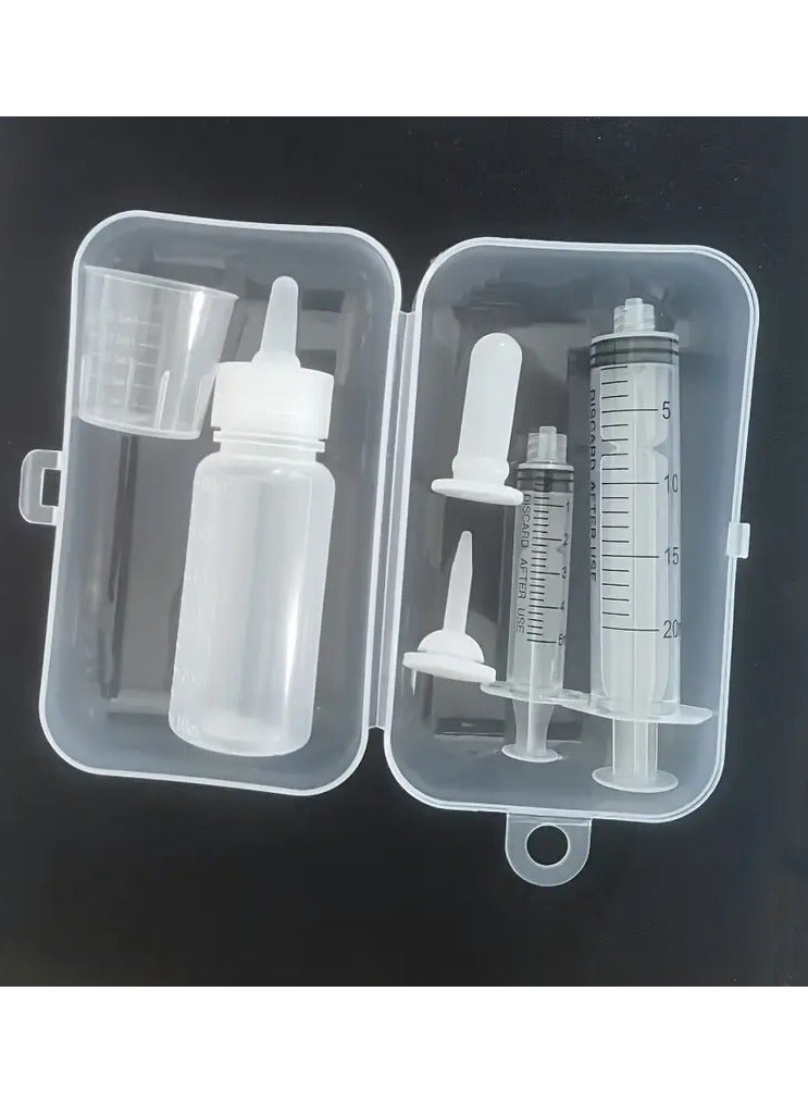 جلوسكي مجموعة تمريض القطط الصغيرة الكاملة - زجاجة ومحاقن تغذية الحيوانات الأليفة المصنوعة من السيليكون الناعم مع علامات القياس،يشمل عناصر مهدئة احتياطية ومنشفة - مثالية للقطط رقم - Image 1