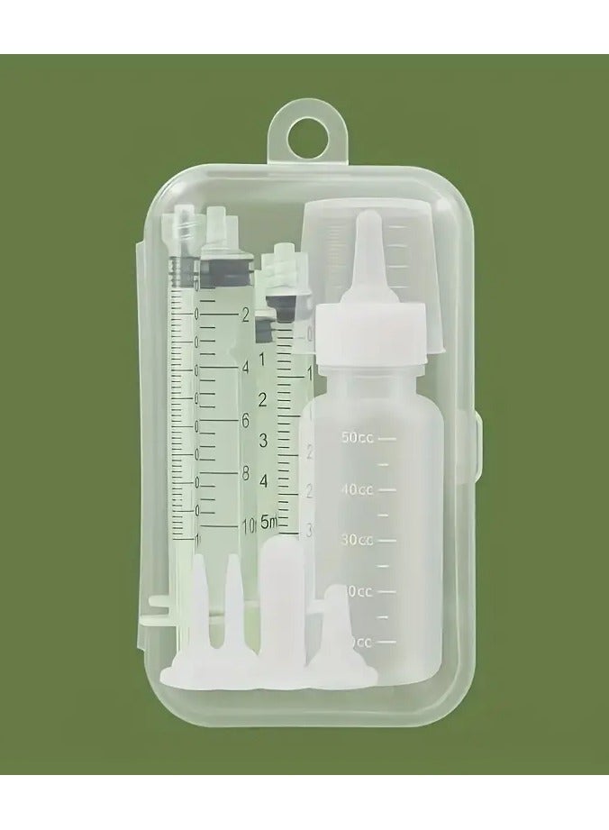 جلوسكي مجموعة تمريض القطط الصغيرة الكاملة - زجاجة ومحاقن تغذية الحيوانات الأليفة المصنوعة من السيليكون الناعم مع علامات القياس،يشمل عناصر مهدئة احتياطية ومنشفة - مثالية للقطط رقم - Image 2