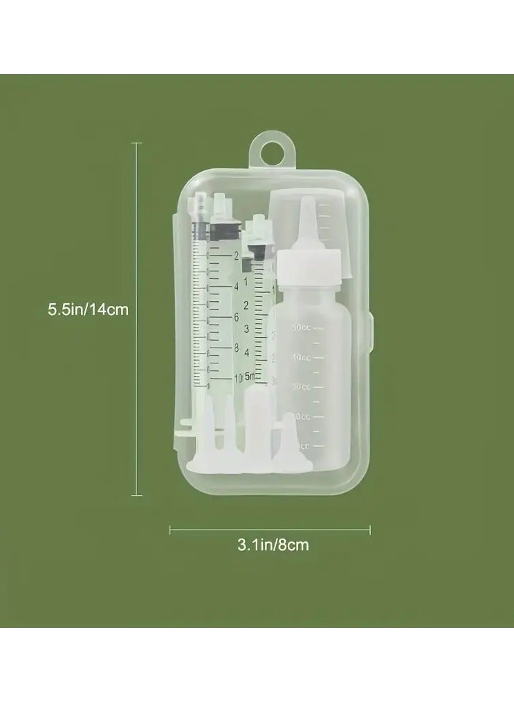 جلوسكي مجموعة تمريض القطط الصغيرة الكاملة - زجاجة ومحاقن تغذية الحيوانات الأليفة المصنوعة من السيليكون الناعم مع علامات القياس،يشمل عناصر مهدئة احتياطية ومنشفة - مثالية للقطط رقم - Image 3