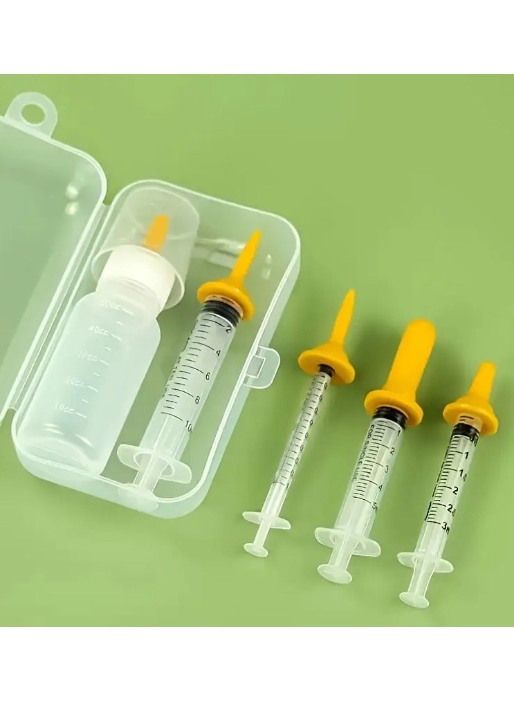 جلوسكي مجموعة تمريض القطط الصغيرة الكاملة - زجاجة ومحاقن تغذية الحيوانات الأليفة المصنوعة من السيليكون الناعم مع علامات القياس،يشمل عناصر مهدئة احتياطية ومنشفة - مثالية للقطط رقم - Image 4