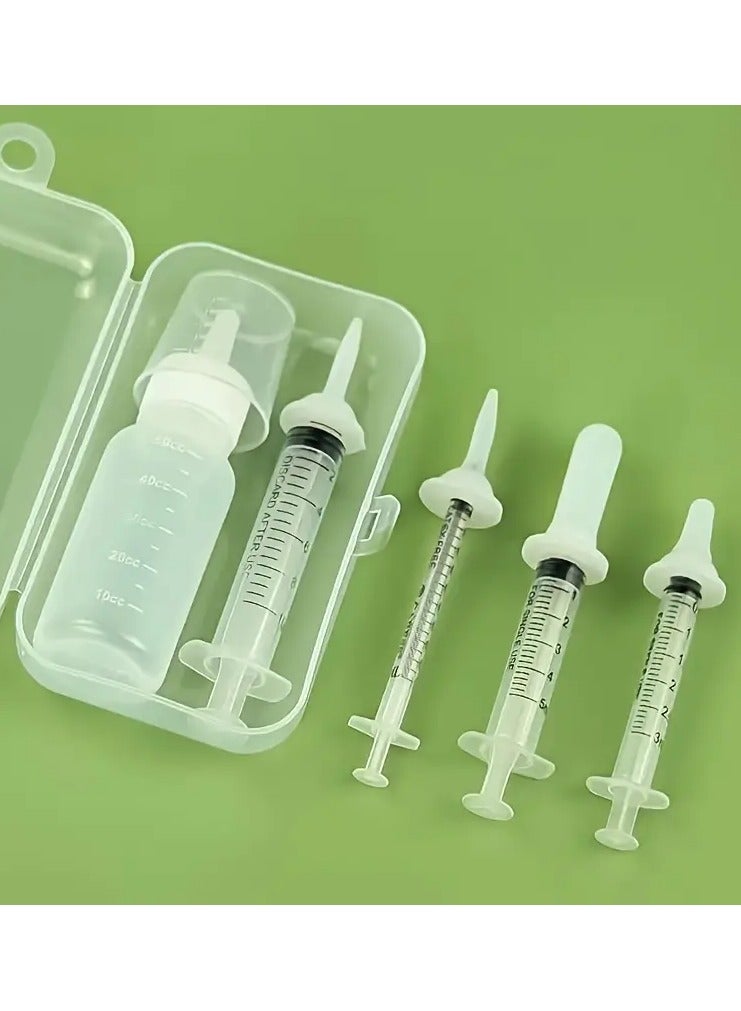 جلوسكي مجموعة تمريض القطط الصغيرة الكاملة - زجاجة ومحاقن تغذية الحيوانات الأليفة المصنوعة من السيليكون الناعم مع علامات القياس،يشمل عناصر مهدئة احتياطية ومنشفة - مثالية للقطط رقم - Image 5