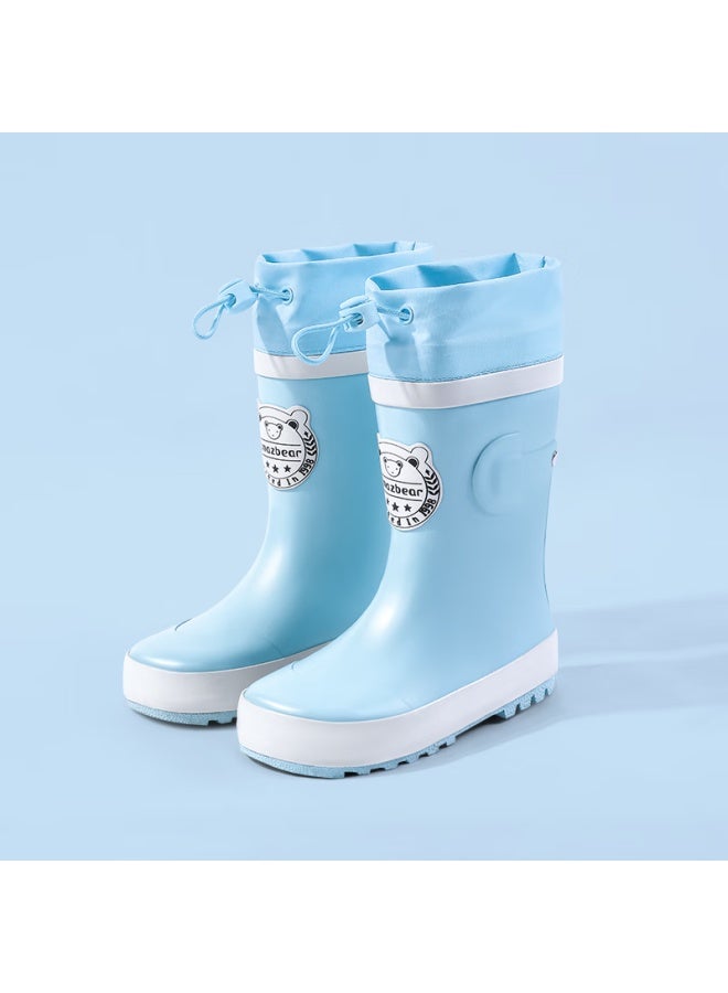 Tiantianzai Children's Rain Boots, Non-slip Water Shoes For Boys And Girls, Student Rubber Boots, Blue , Size 34 - Image 1