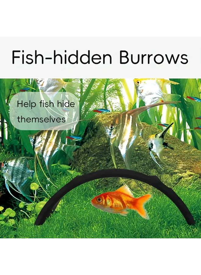 2 Pack Black Aquarium Fish Cave Decorations Hideout For Fish And Shrimp - Image 1