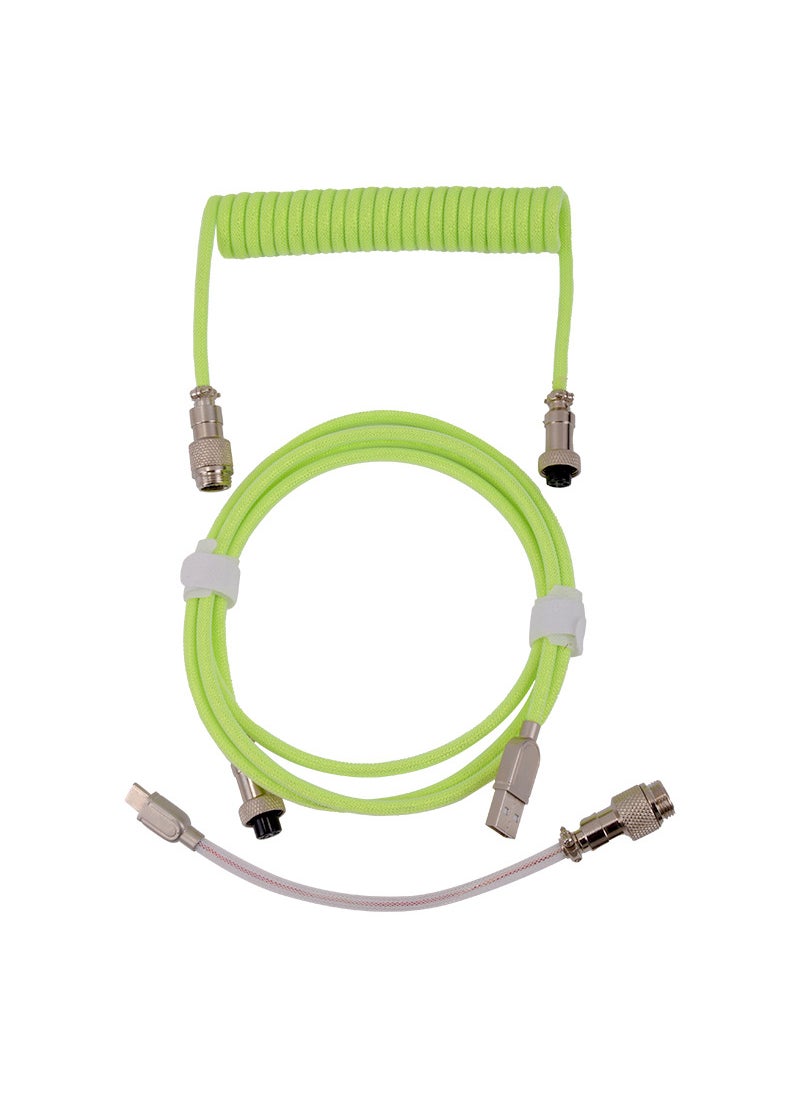 Generic RGB Gaming Mechanical Keyboard with Colorful Spring Cable Light green 