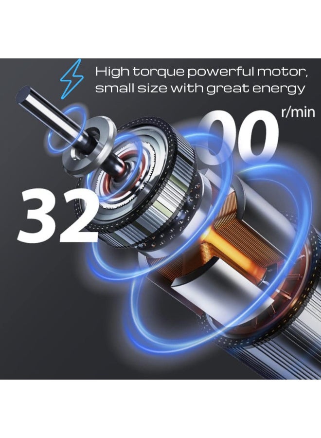 مسدس تدليك، محمول قوي صغير 3200 دورة في الدقيقة سرعات اهتزازية صامتة قابلة لإعادة الشحن لتدليك العضلات للأهداف مثل الرقبة والظهر والذراع والساق لاستعادة العضلات وتخفيف آلام الظهر - أسود - Image 5