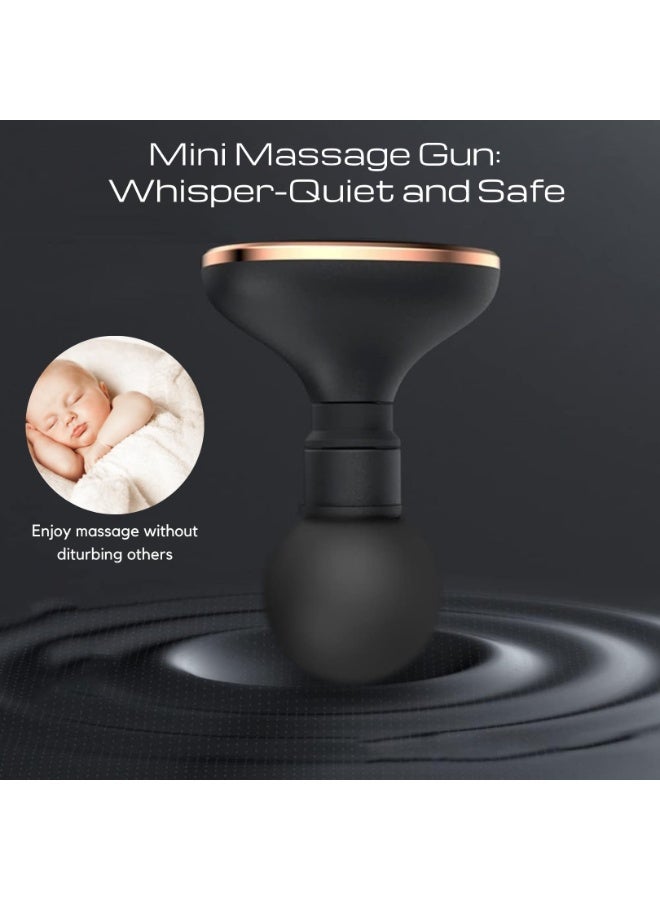 مسدس تدليك، محمول قوي صغير 3200 دورة في الدقيقة سرعات اهتزازية صامتة قابلة لإعادة الشحن لتدليك العضلات للأهداف مثل الرقبة والظهر والذراع والساق لاستعادة العضلات وتخفيف آلام الظهر - أسود - Image 3