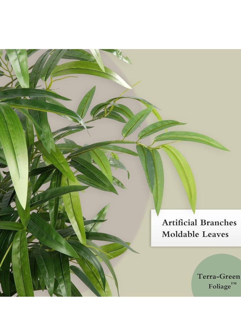 Generic Artificial Bamboo Tree, 4ft Faux Silk Plant, Fake Plants for Home Office Indoor Outdoor Decor, Tall Natural Trunk with Planter  - Image 3