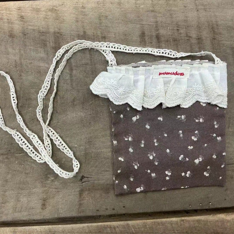 Kids Crossbody Bag with Lace Trim and Floral Pattern - Image 4
