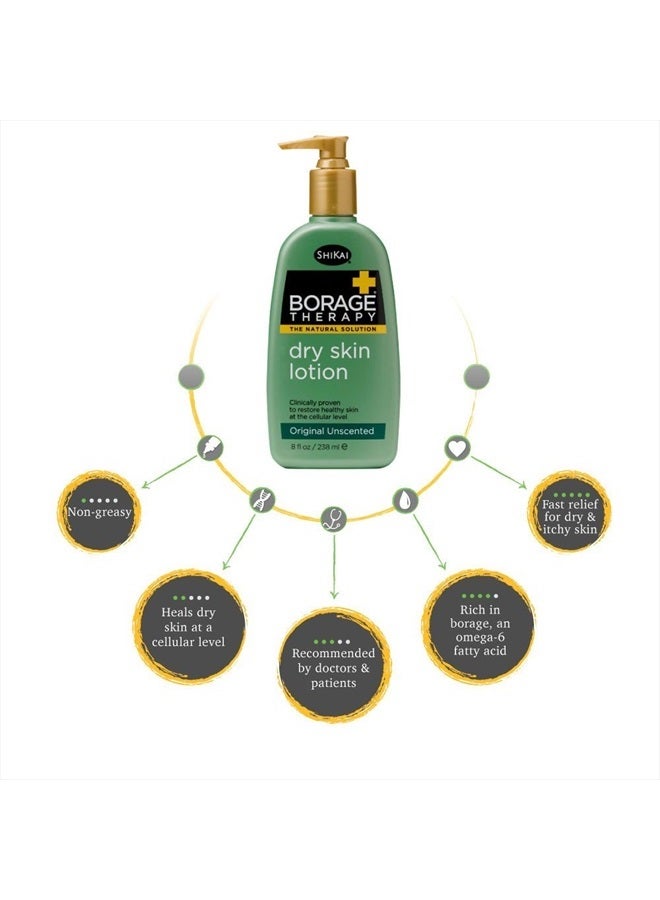 SHIKAI Borage Therapy Dry Skin Lotion Moisturizer (16oz, Pack of 2) Unscented Skincare | Hydrating Lotion for Eczema, Dry Hands & Body | With Oatmeal, Shea - Image 3