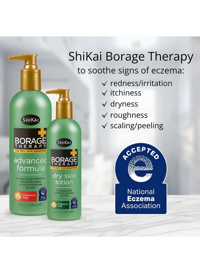 SHIKAI Borage Therapy Dry Skin Lotion Moisturizer (16oz, Pack of 2) Unscented Skincare | Hydrating Lotion for Eczema, Dry Hands & Body | With Oatmeal, Shea - Image 2