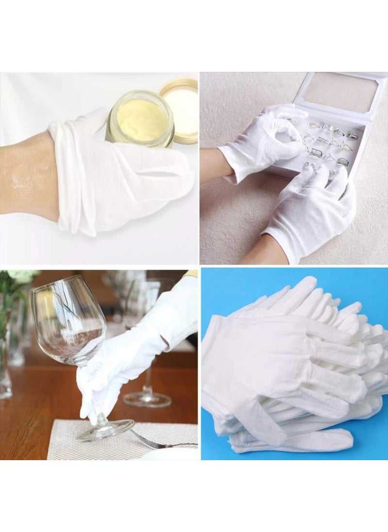 Tk Soft Cotton Gloves for Dry Hands Cotton Sleep Gloves/Lotion Treatment Work Gloves/Catering Serving Gloves for Coin Jewelry Silver Costume Inspection (Standard Size 1DZN) - 24 PCS  - Image 2