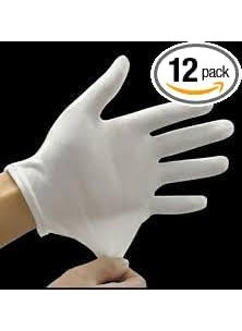 Tk Soft Cotton Gloves for Dry Hands Cotton Sleep Gloves/Lotion Treatment Work Gloves/Catering Serving Gloves for Coin Jewelry Silver Costume Inspection (Standard Size 1DZN) - 24 PCS  - Image 4