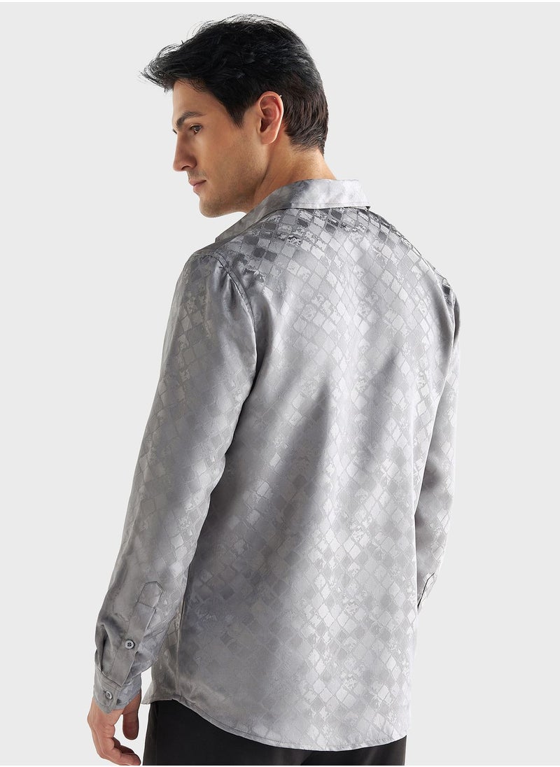 FAV Textured Regular Fit Shirt  - Image 2