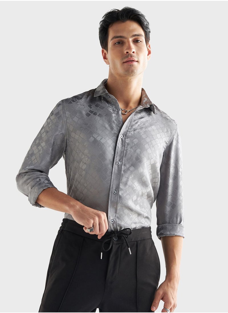 FAV Textured Regular Fit Shirt  - Image 1