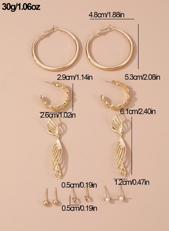 Take Two Set of 6 - Golden Hoop Earring - Image 5
