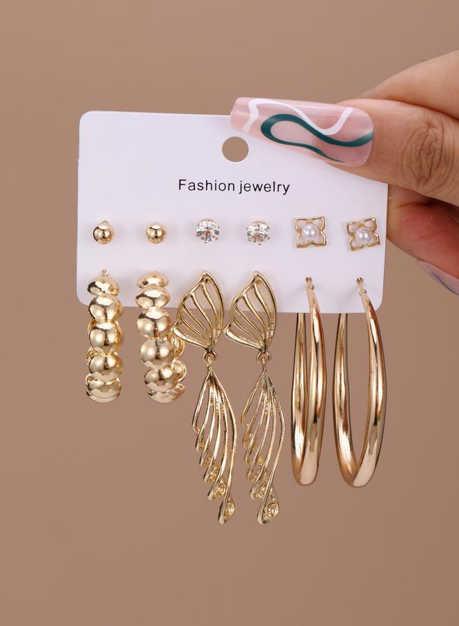 Take Two Set of 6 - Golden Hoop Earring - Image 1