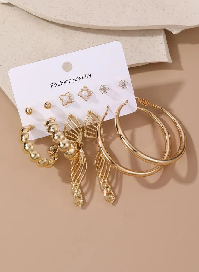Take Two Set of 6 - Golden Hoop Earring