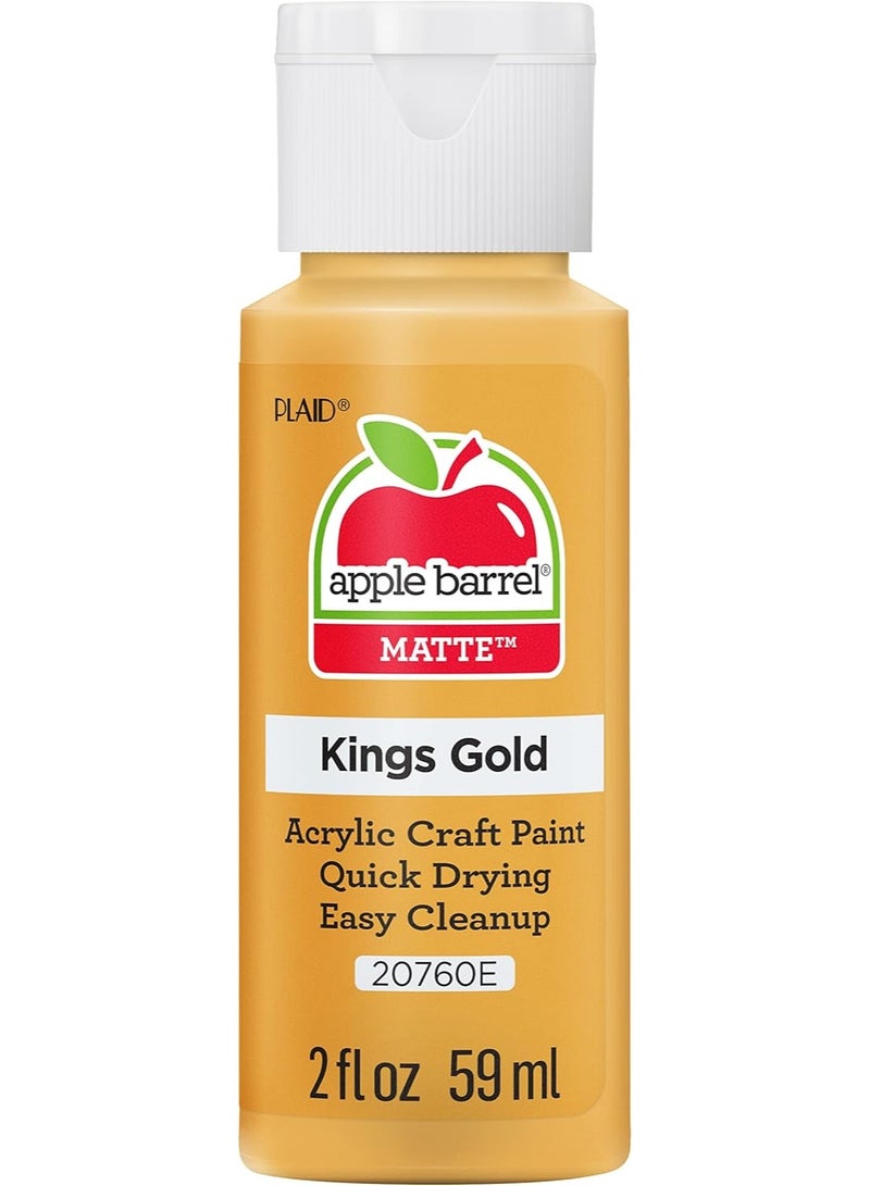 Apple Barrel Acrylic Paint in Assorted Colors, 20760, King's Gold, 2 Fl Oz (Pack of 1)
