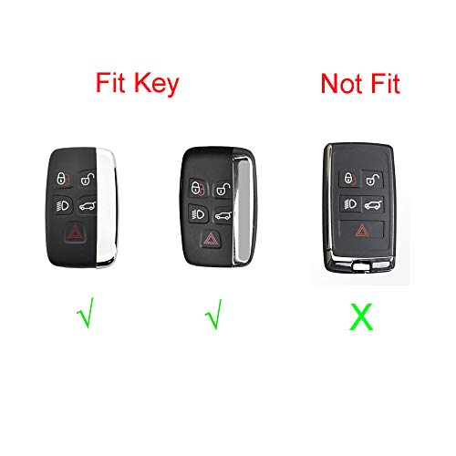 ROYALFOX(TM 5 buttons silicone carbon fiber smart remote Key Fob case Cover For Land Rover Defender Discovery Sport LR2 LR3 LR4 Range Rover Sport EVOQUE and Jaguar XF XJ XJL XE F-PACE (carbon fiber) - Image 2