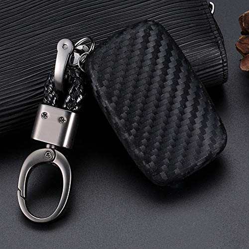 ROYALFOX(TM 5 buttons silicone carbon fiber smart remote Key Fob case Cover For Land Rover Defender Discovery Sport LR2 LR3 LR4 Range Rover Sport EVOQUE and Jaguar XF XJ XJL XE F-PACE (carbon fiber) - Image 3