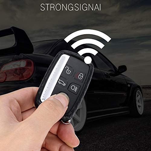 ROYALFOX(TM 5 buttons silicone carbon fiber smart remote Key Fob case Cover For Land Rover Defender Discovery Sport LR2 LR3 LR4 Range Rover Sport EVOQUE and Jaguar XF XJ XJL XE F-PACE (carbon fiber) - Image 5