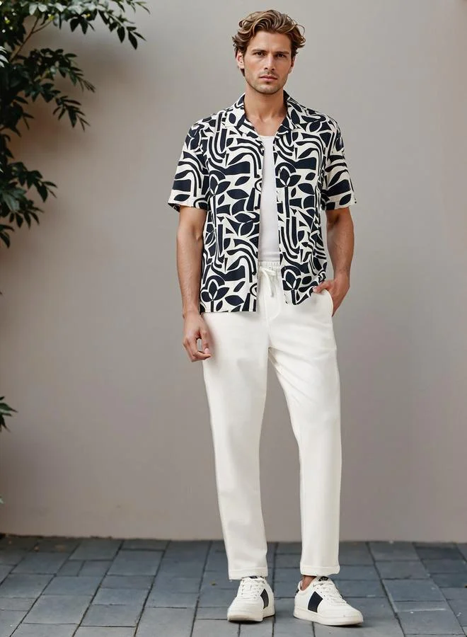 سبلاش فيڤ Regular Fit Printed Collared Resort Shirt