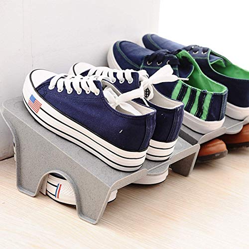 UNIQUE CART Shoe Organizer for Closet Adjustable Double Deck Plastic Shoe Rack for Space Saver | Shoe Holder Stand for Wardrobe Storage Shoe | Slots Organizer for Men & Women- Pack of 6 - Image 1