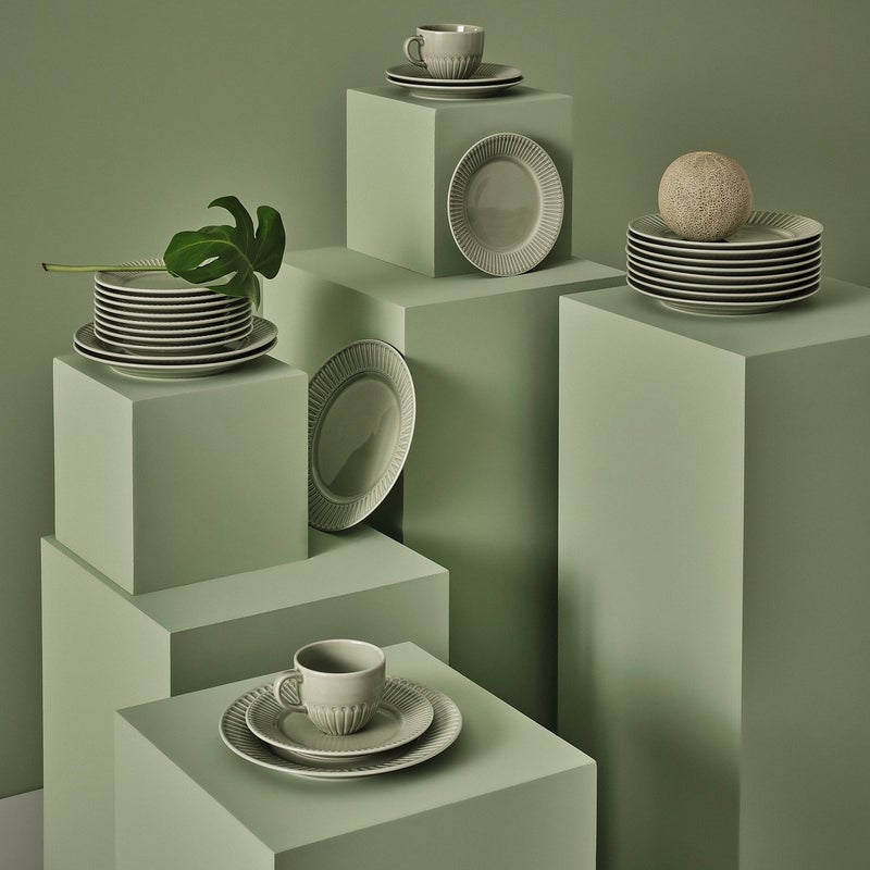 Baitique Stoneware Side Plates, Pale Grey-Green, 21 cm, Set of 4 - Image 3