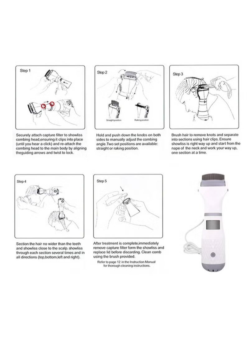 Generic - Electric Anti-Lice Comb - Ergonomic, Safe & Effective Lice Removal for Children & Pets - Professional Hair Filter Tool with Enhanced Features - Image 1