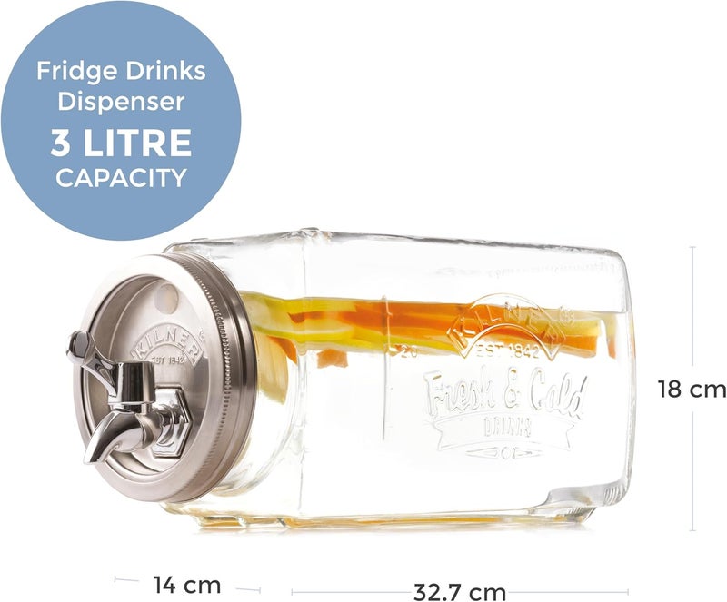 Kilner New Glass Fridge Dispenser 3 Litre - Image 3