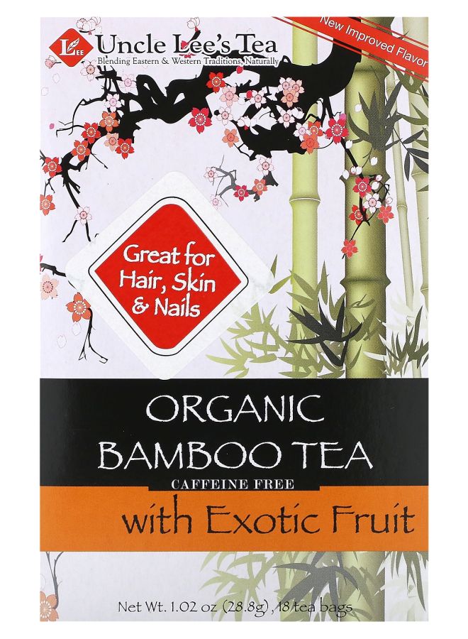 Uncle Lee's Tea Organic Bamboo Tea with Exotic Fruit Caffeine Free 18 Tea Bags 1.02 oz (28.8 g)