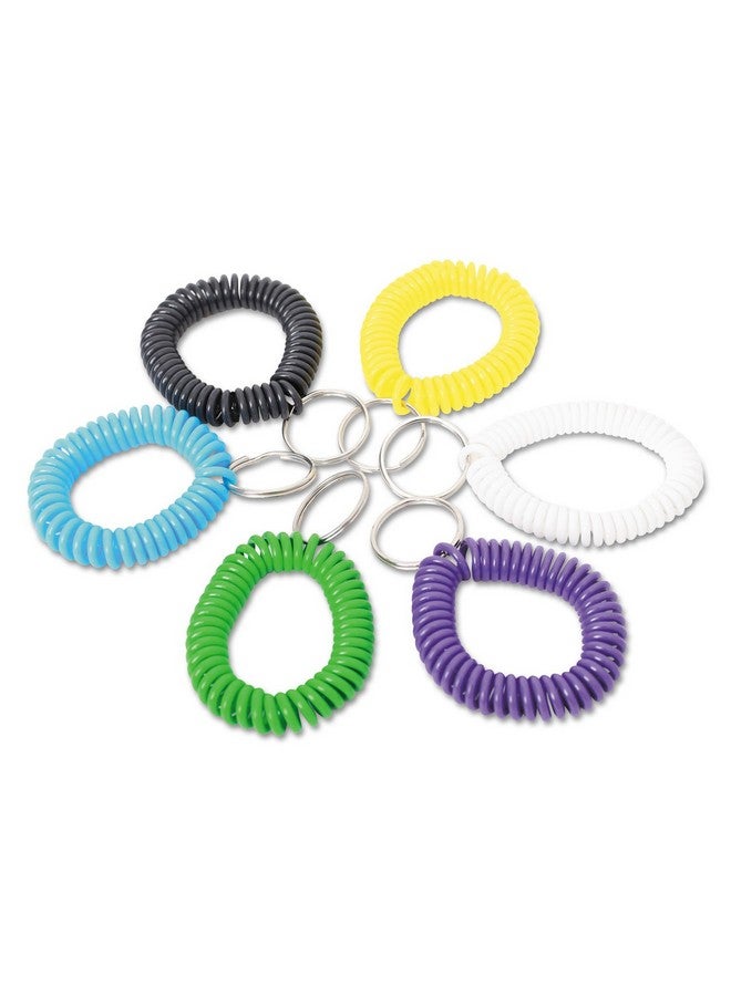 UNIVERSAL Unv56051 Plastic Wrist Coil Plus Key Ring Assorted Colors (6Pack) - Image 1