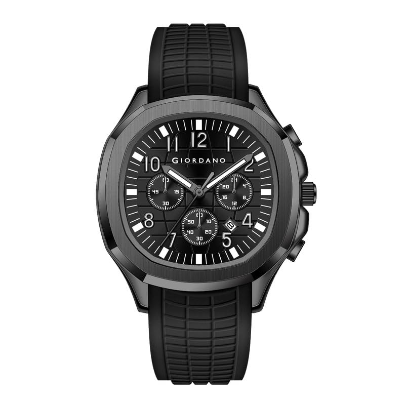 Giordano Precision and Comfort Multi Function Watch for Men with Textured Dial & Trendy Silicone Band - Image 1
