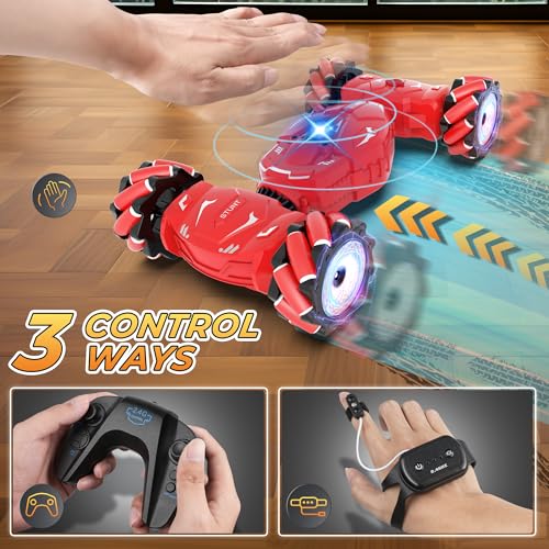 Vmiya RC Stunt Cars Gesture Sensing Remote Control Car for 612 Boys Girls 24Ghz Hand Controlled Car with Lights Music Sprayer 360 Rotation Drift 4WD OffRoad Birthday Xmas Gifts Toys for Kids - Image 5