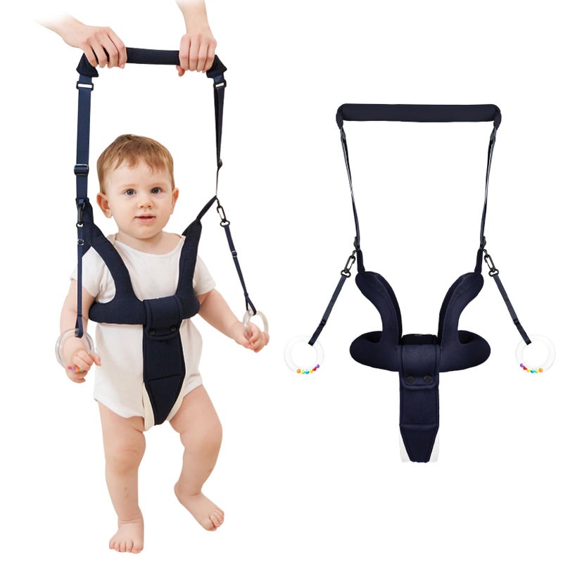 Ocanoiy Baby Walking Helper, Handheld Harness, Infant Toddler Walker Assistant Belt, Standing Support for Babies 8-16 Months (Dark Blue) - Image 1