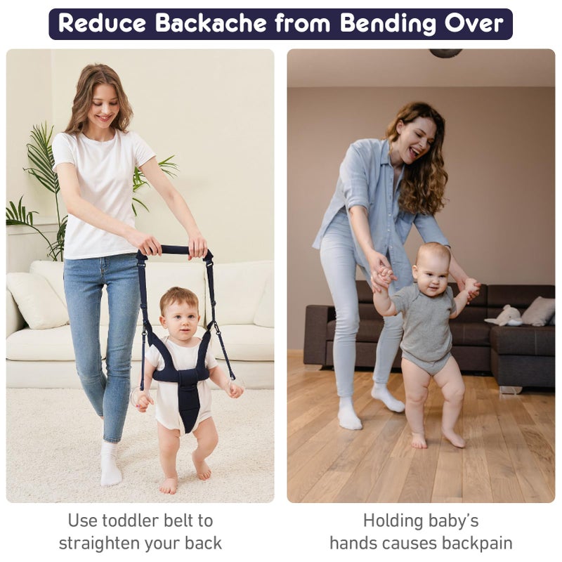 Ocanoiy Baby Walking Helper, Handheld Harness, Infant Toddler Walker Assistant Belt, Standing Support for Babies 8-16 Months (Dark Blue) - Image 4