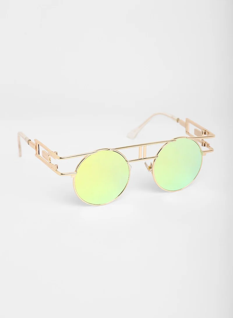 صوص هاوت The Indie Round Sunglasses - Metallic Yellow