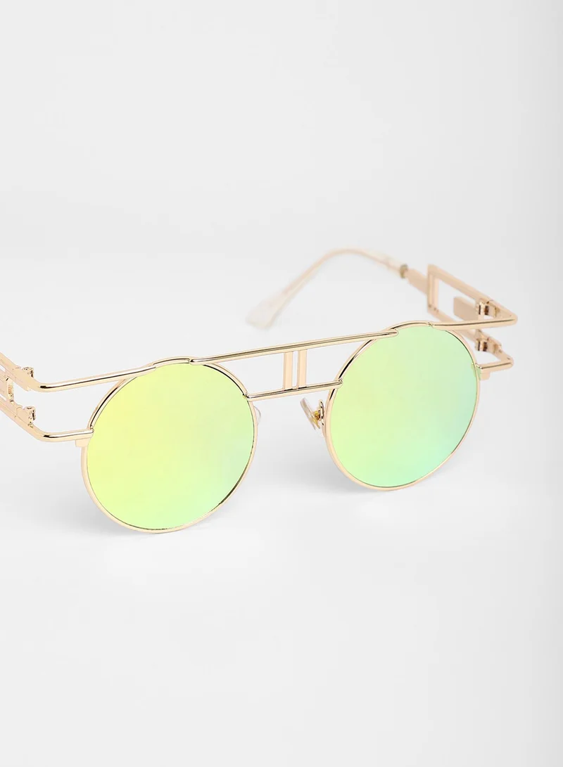 صوص هاوت The Indie Round Sunglasses - Metallic Yellow