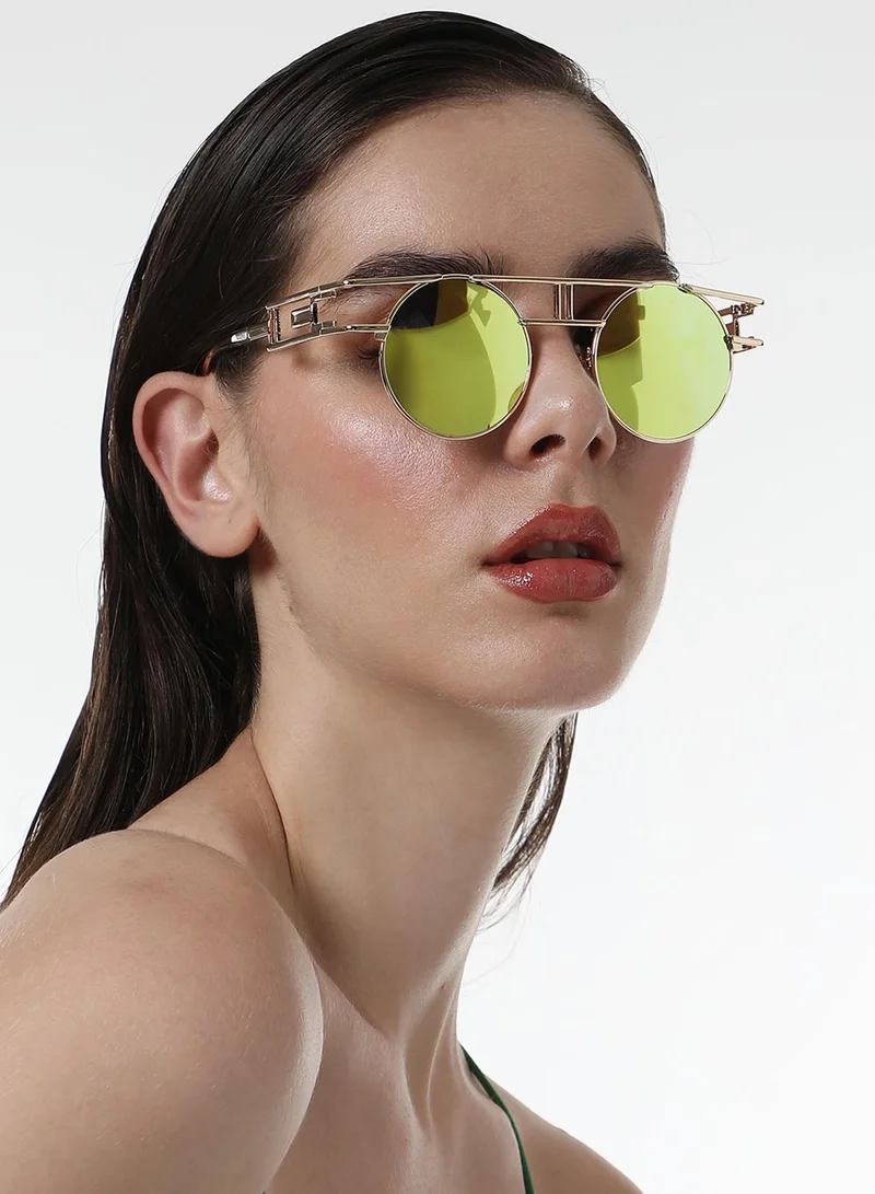 صوص هاوت The Indie Round Sunglasses - Metallic Yellow