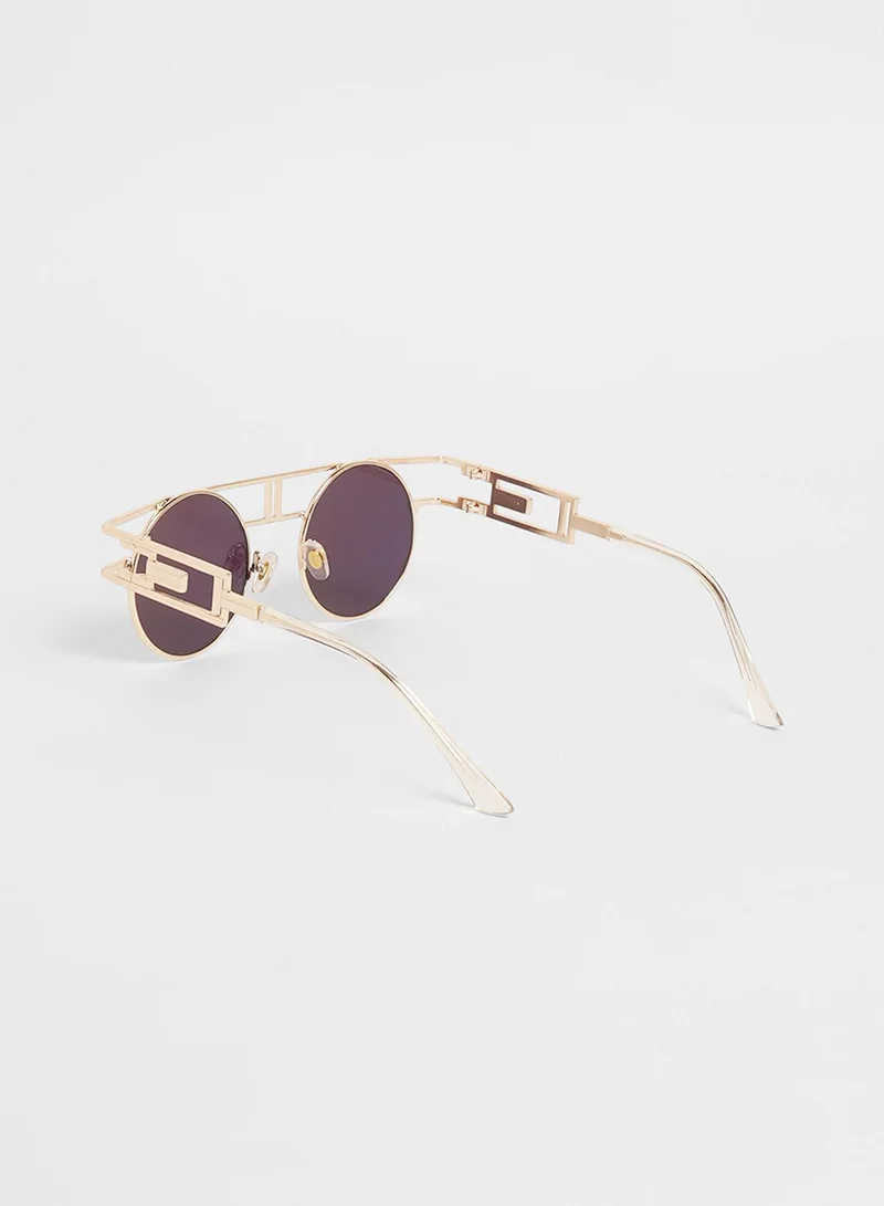 صوص هاوت The Indie Round Sunglasses - Metallic Yellow