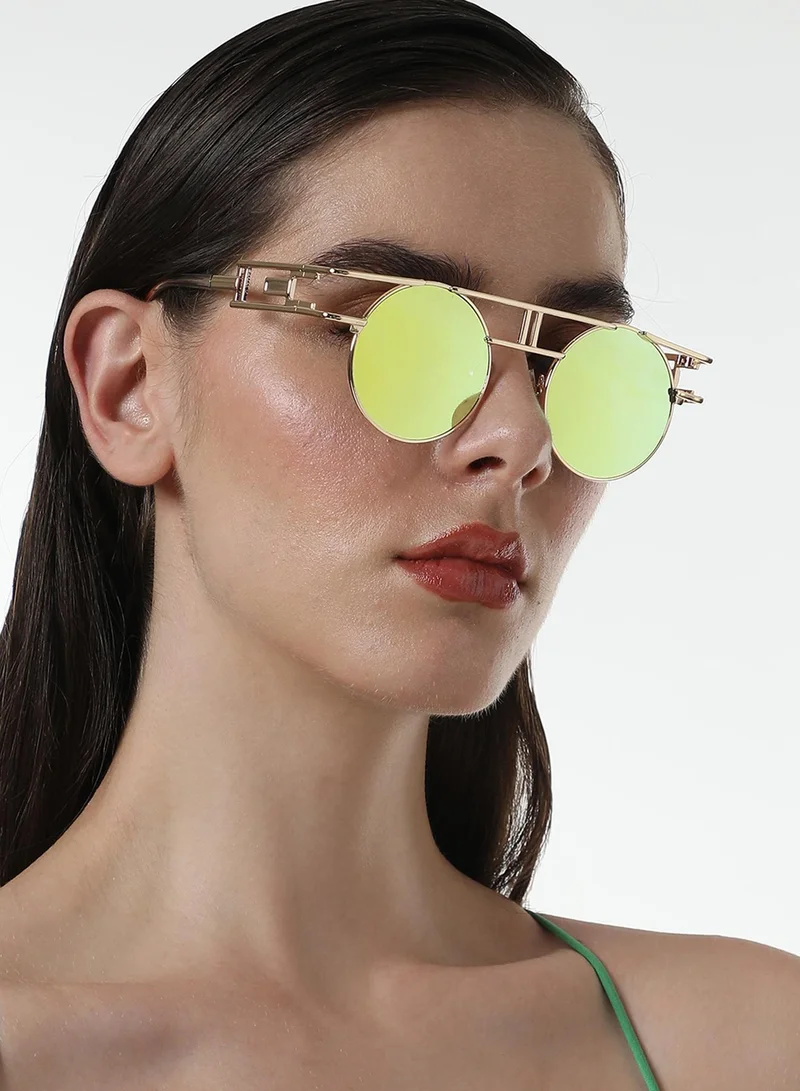 صوص هاوت The Indie Round Sunglasses - Metallic Yellow