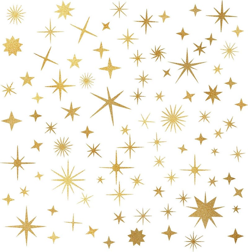 Easma Sparkle Decals Star Wall Decals Nursery Wall Decal Kids Room Decor Stars Walls Art Murals Baby Room Star Stickers Peel and Stick Removable Decal Celestial Decoration(Vintage Gold) - Image 1