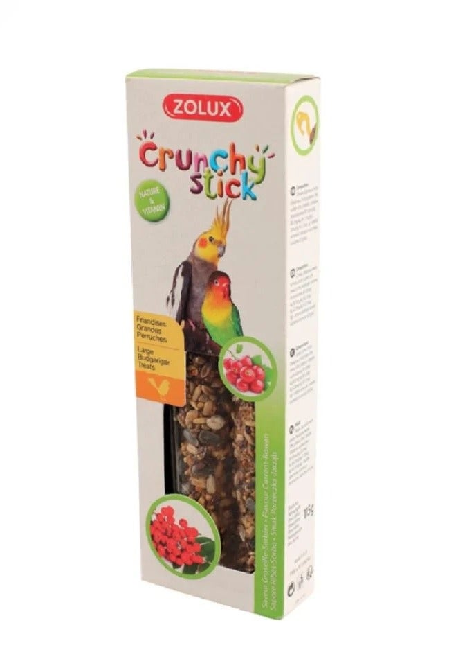 Zolux Crunchy Sticks Reward for Medium Parrots with Rowan 115g
