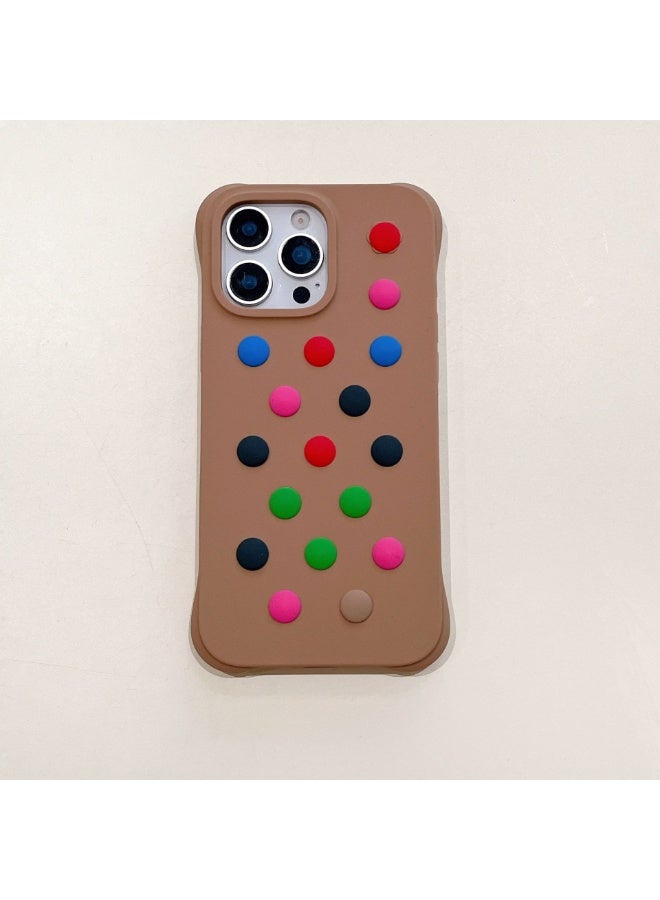 NIBEMINENT Liquid Silicone Hole Protective TPU Case Cover For iPhone 15 Pro, Earthy Yellow