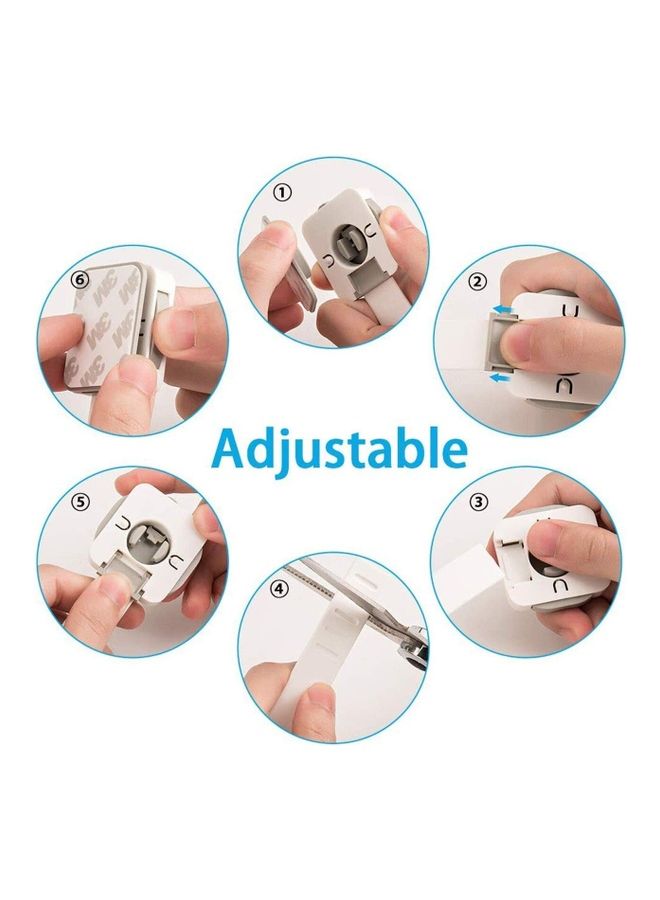 شو وو قفل أمان للأدراج لحماية الأطفال، 6 قطع أبيض - Image 3