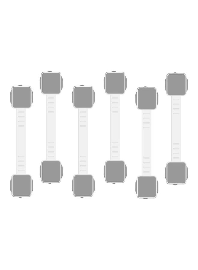 شو وو قفل أمان للأدراج لحماية الأطفال، 6 قطع أبيض - Image 1