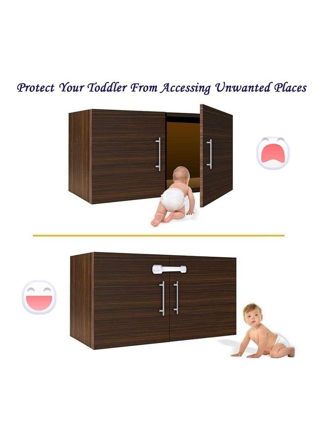 شو وو قفل أمان للأدراج لحماية الأطفال، 6 قطع أبيض - Image 5