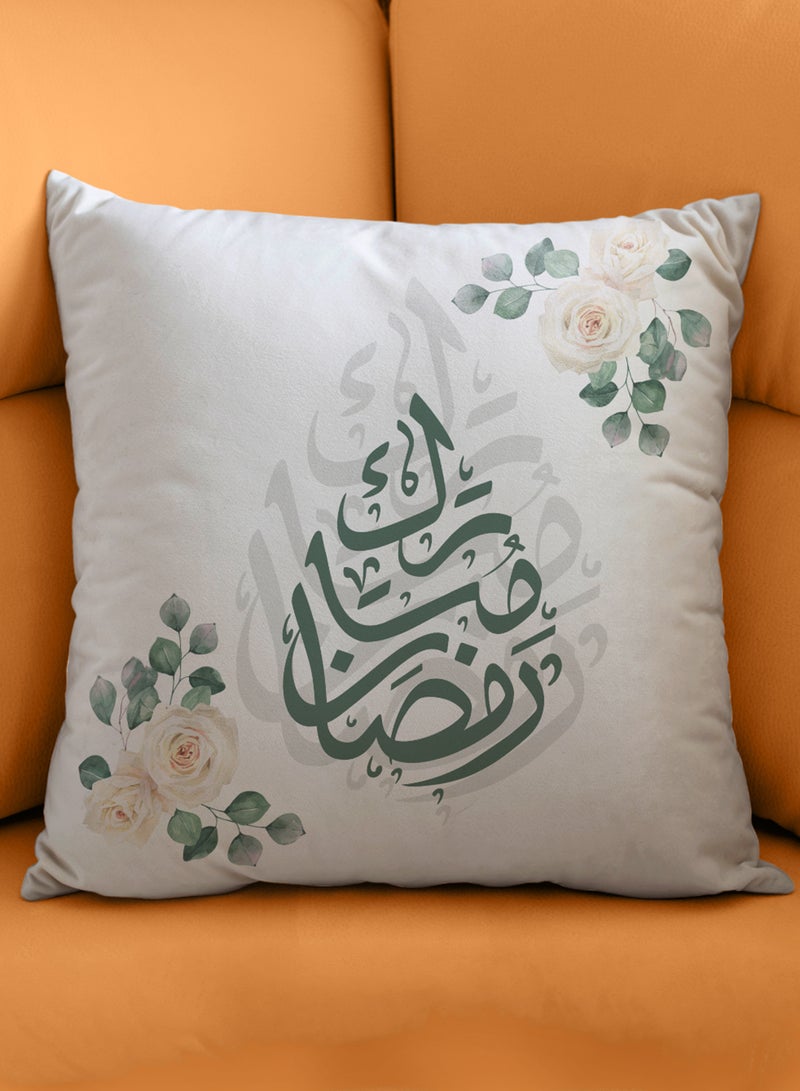 LOWHA Polyester Pillowcase Cushion Cover with Ramadan Mubark and Flowers Design - Image 3